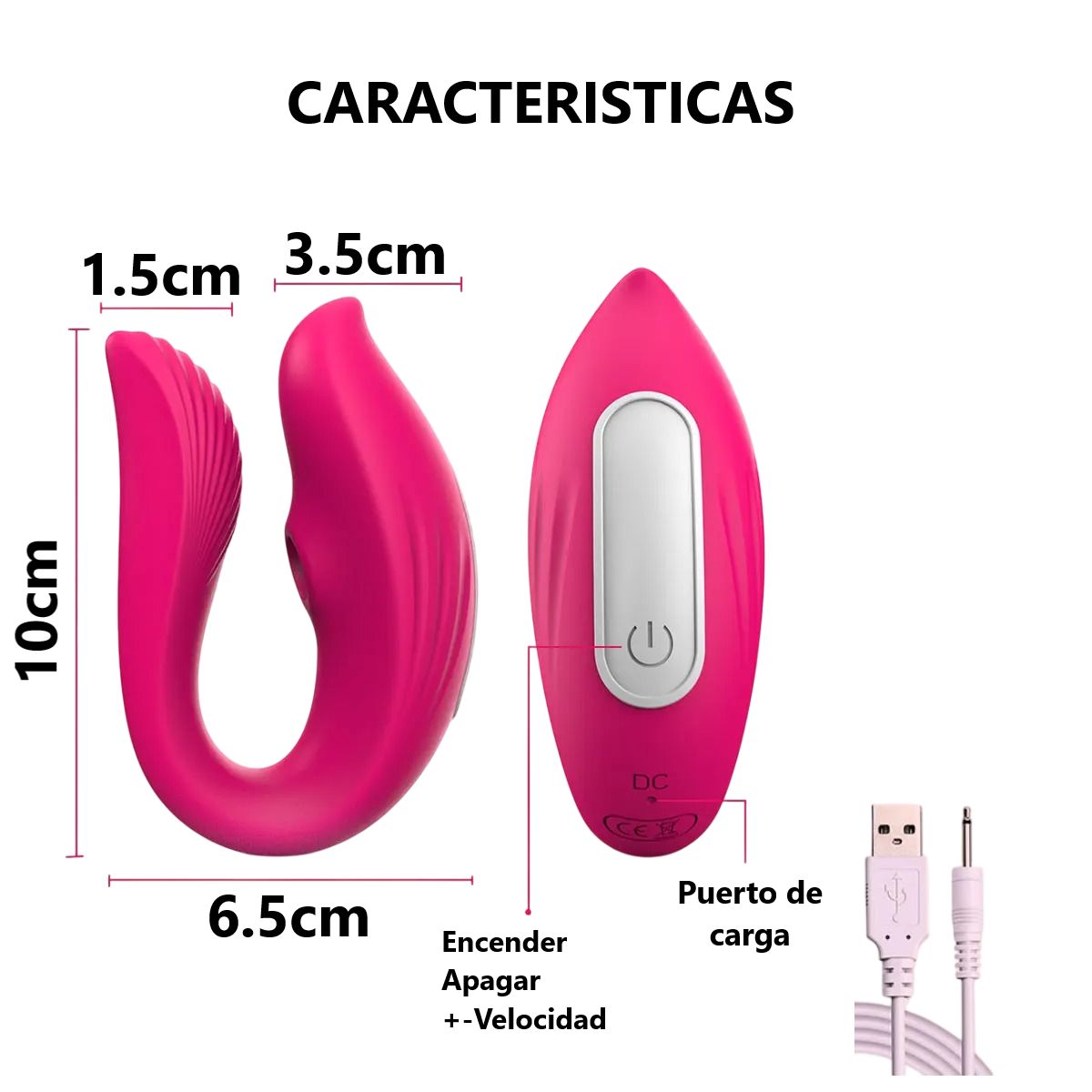 GENERICO - Consolador Vibrador 9 vibraciones y succión, triple estimulador