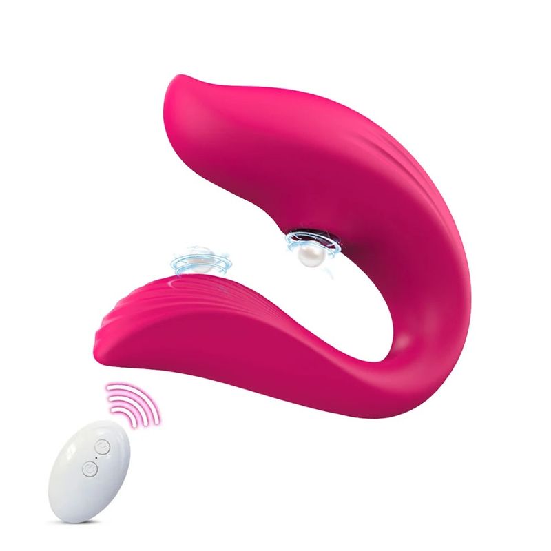 GENERICO - Consolador Vibrador 9 vibraciones y succión, triple estimulador