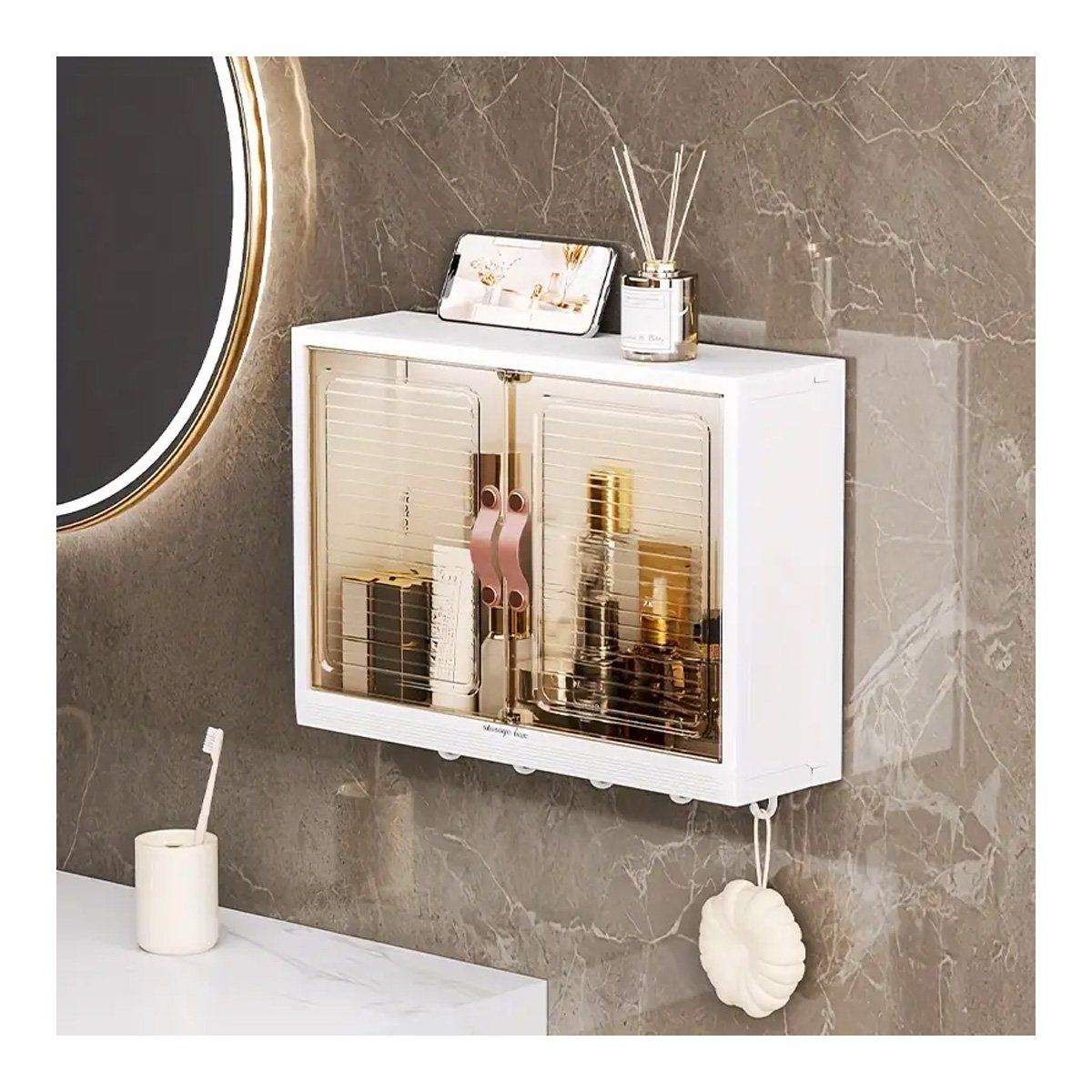 GRETAIL - Organizador Estante Para Baño Crema Shampoo o Cocina Multiuso Blanco