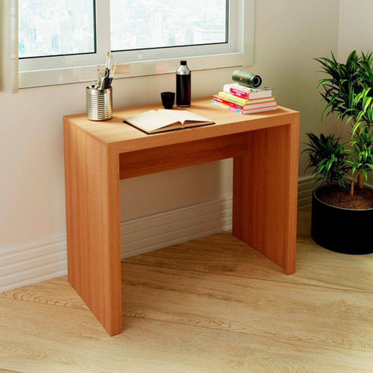 BONNO - Escritorio De Melamina Dublin Almendra Bonno