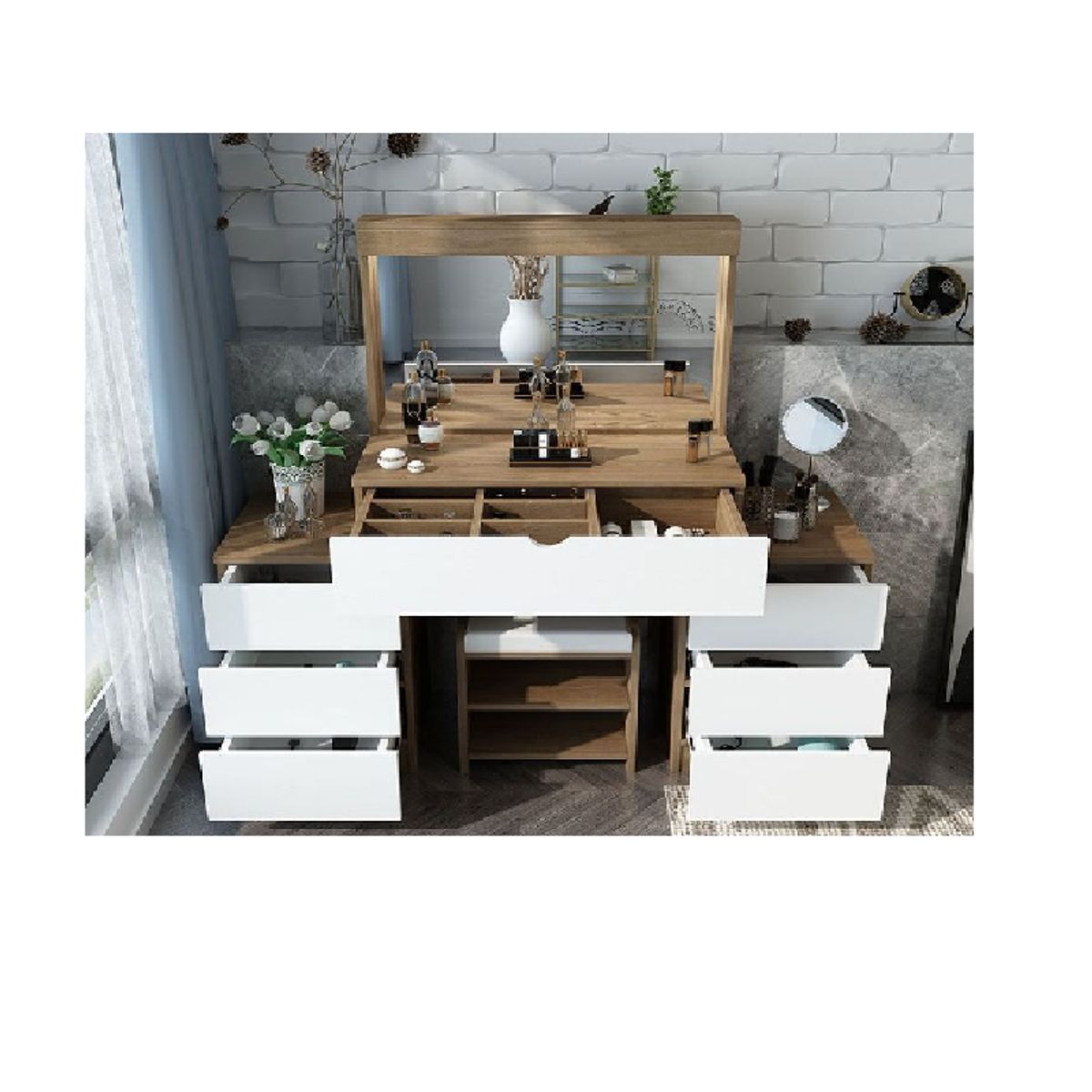 GENERICO - TOCADOR ISABEL - LA CASA DEL MUEBLERO - EXPRESSO CON BLANCO