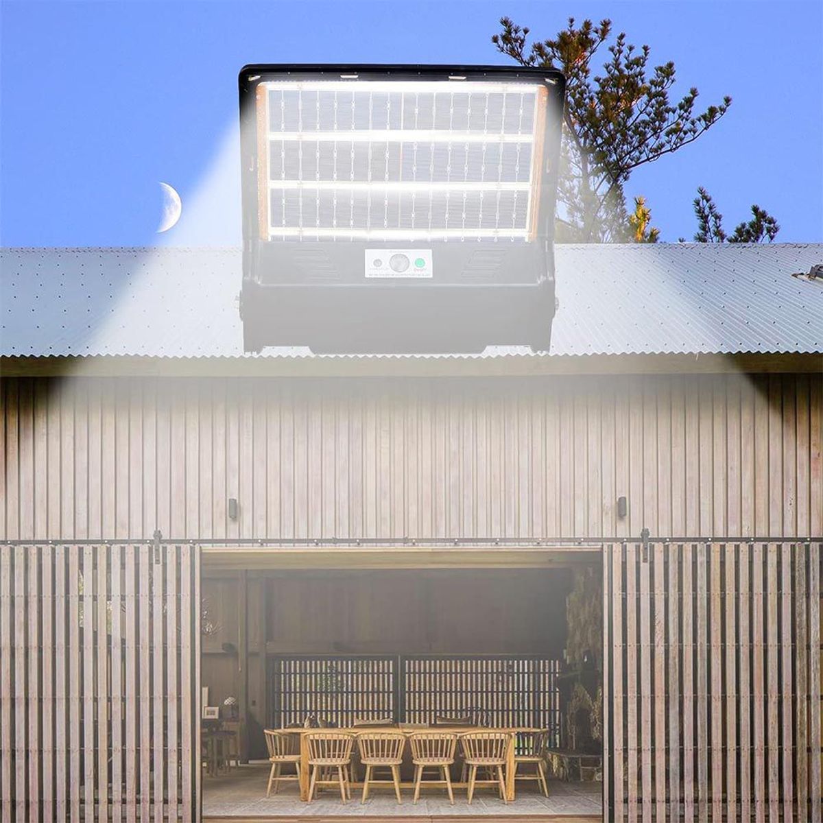 MN ELECTRONICS - Reflector Led Solar 400W Impermeable IP69 Ultradelgado Panel Integrado