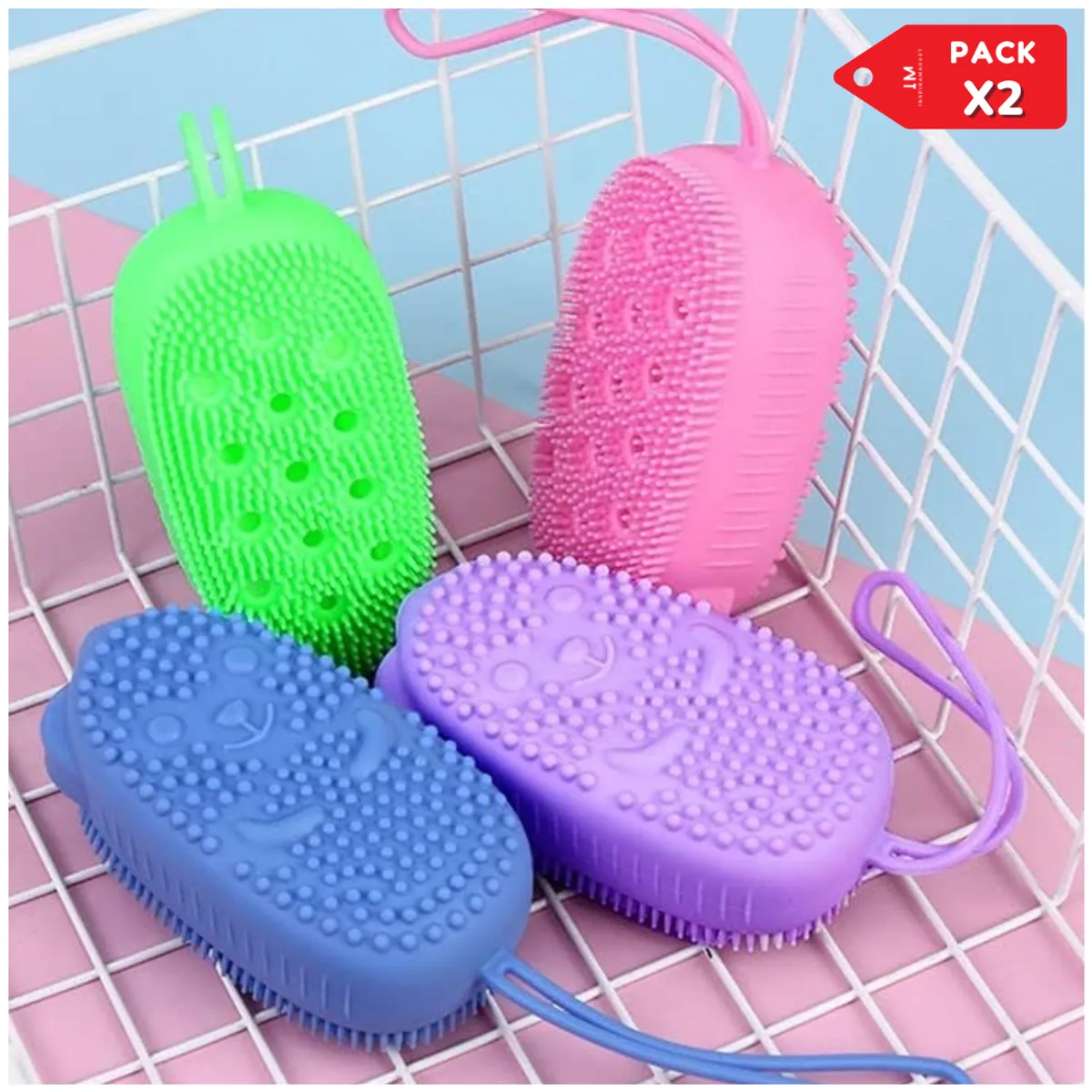 GENERICO - Esponja de ducha para cuerpo cepillo corporal Pack x2