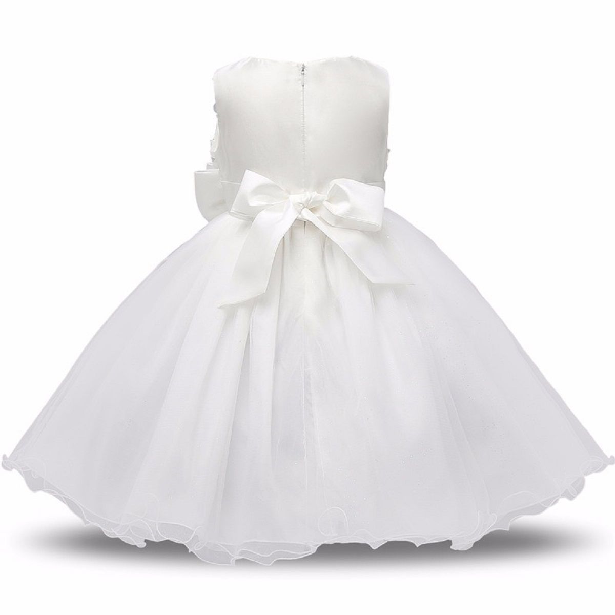 GENERICO - Vestido Bebé Niña Blanco Little Girl White Bautizo - Genieka