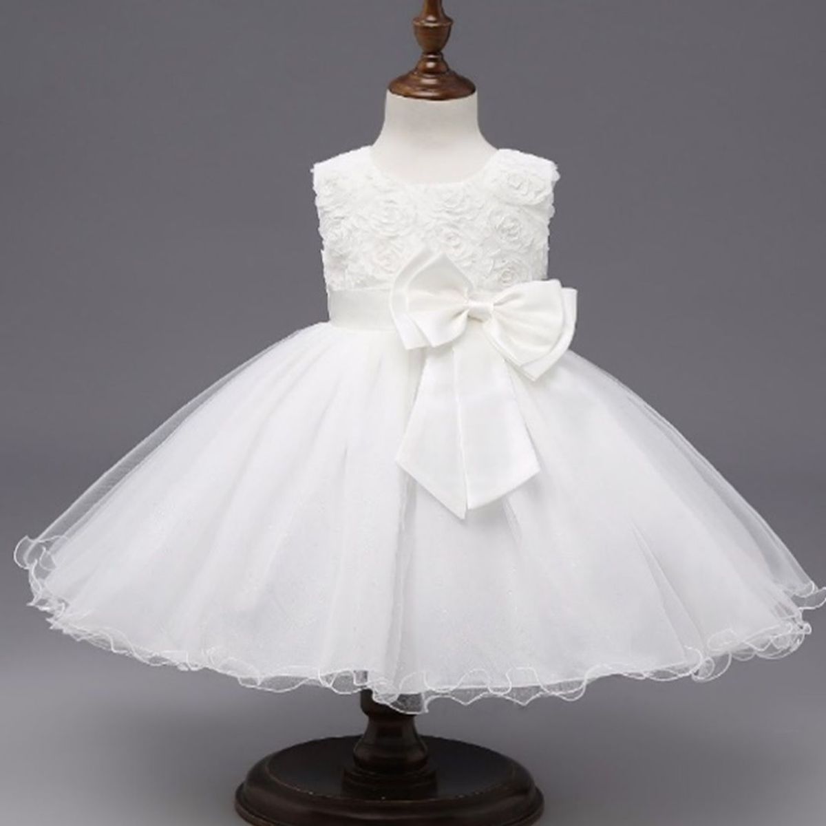 GENERICO - Vestido Bebé Niña Blanco Little Cloud Party Birthday - Genieka