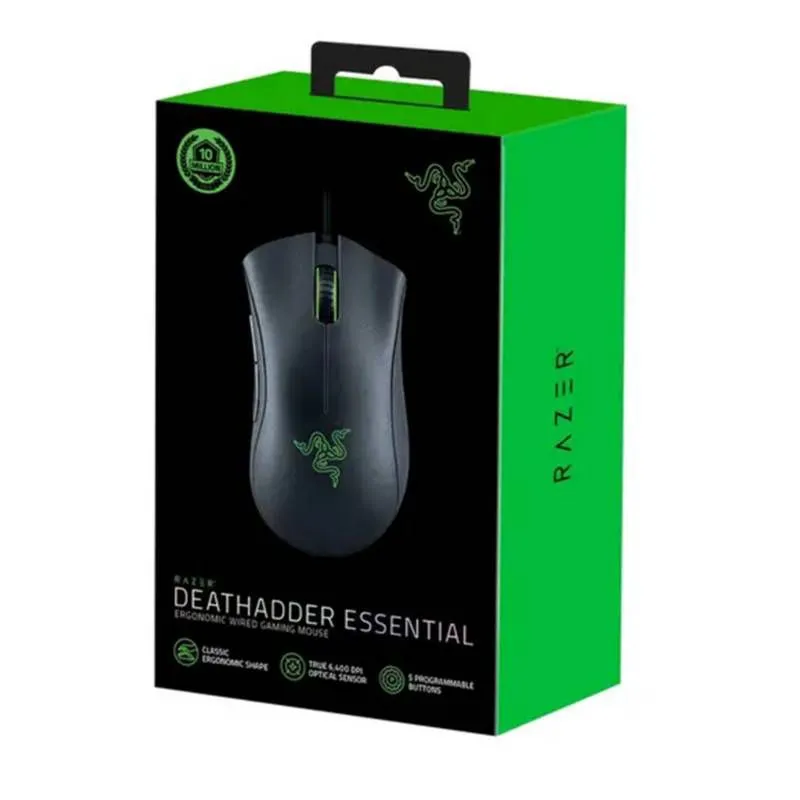 RAZER - Mouse Razer Deathadder Essential green light - Negro
