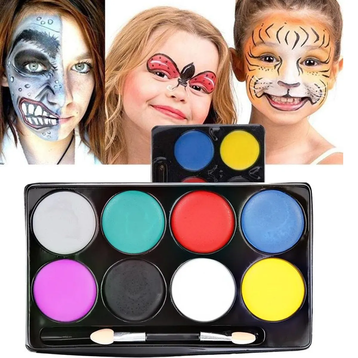 GENERICO - Pinta caritas paleta de Maquillaje 8 colores pinturas