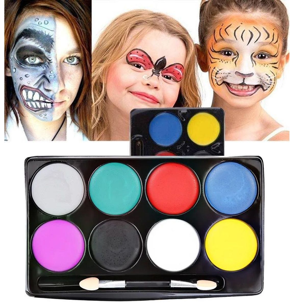 GENERICO - Pinta caritas paleta de Maquillaje 8 colores pinturas