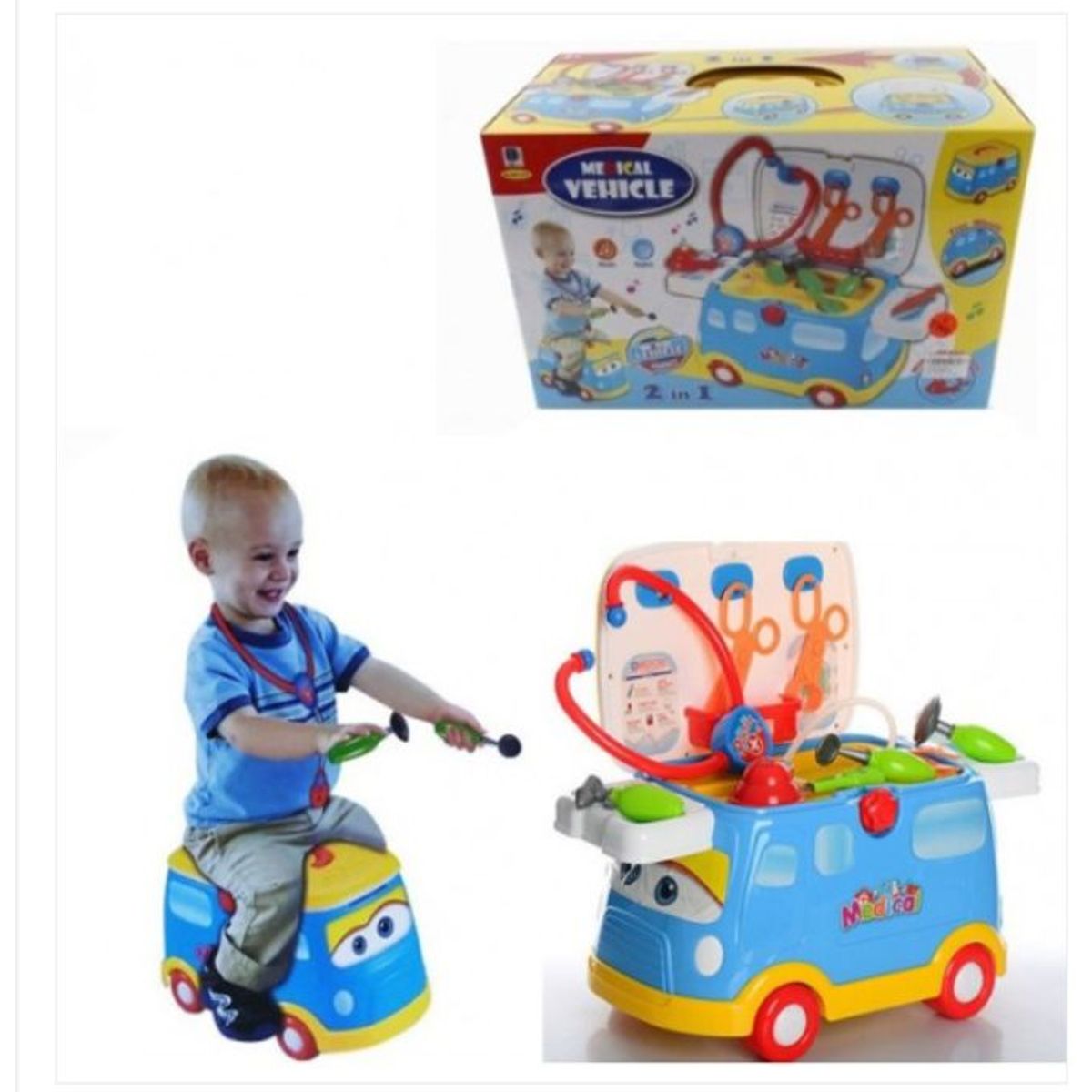 GENERICO - Carro con Set Medico Interactivo Infantil