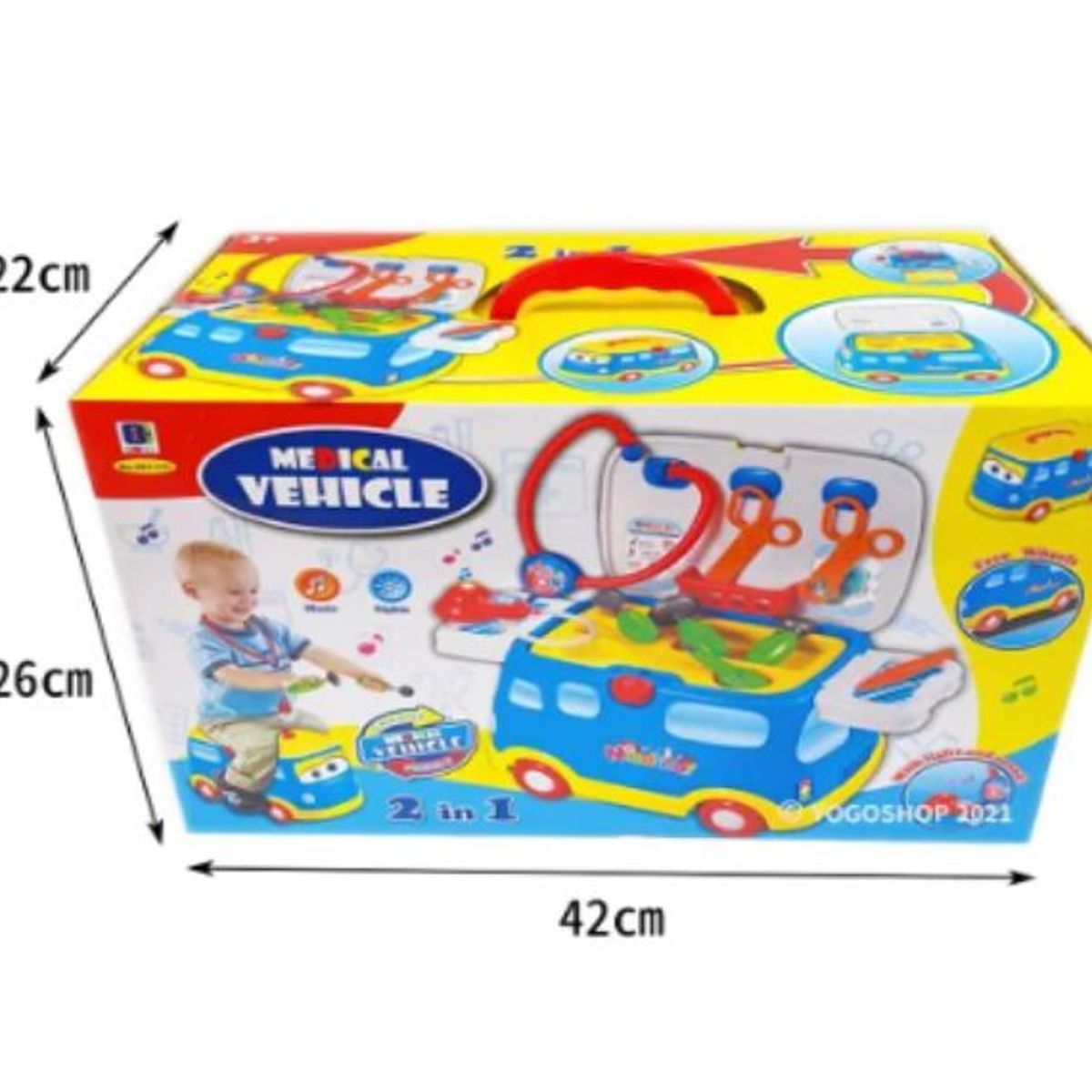 GENERICO - Carro con Set Medico Interactivo Infantil