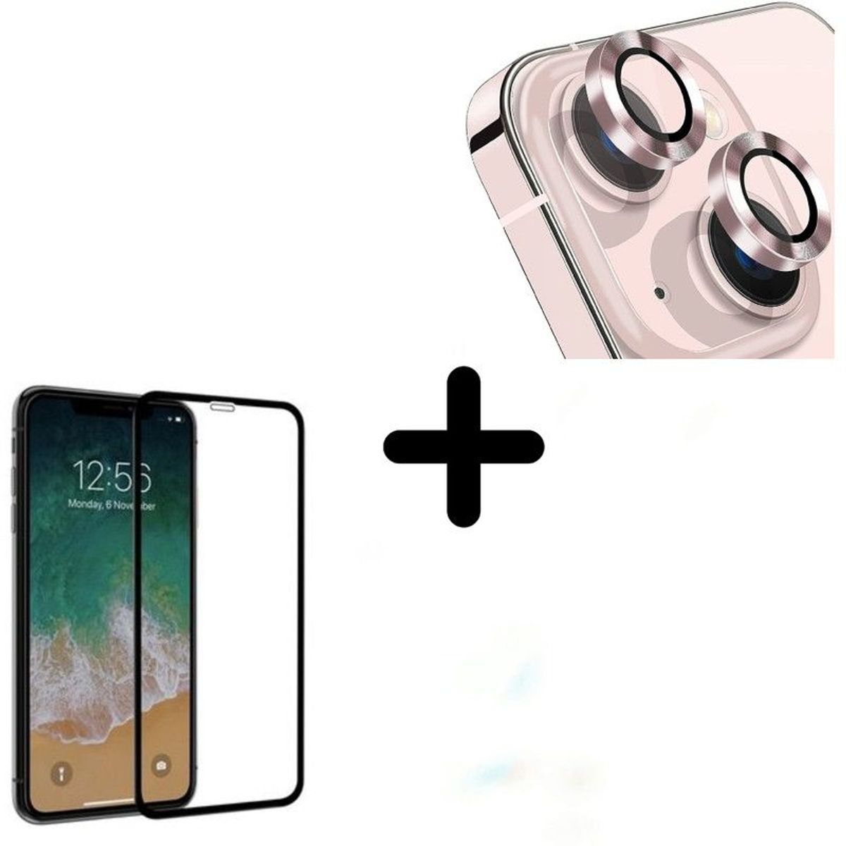 GENERICO - Mica de Camara Individual Iphone 14 Plus + Mica de Pantalla - Rosado