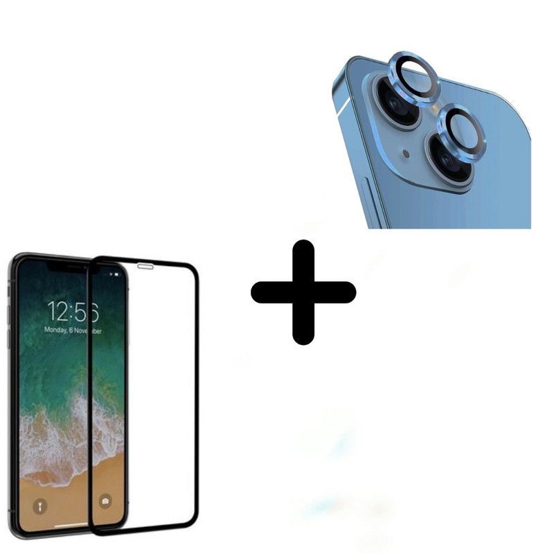 GENERICO - Mica de Camara Individual Iphone 14 + Mica de Pantalla - Azul