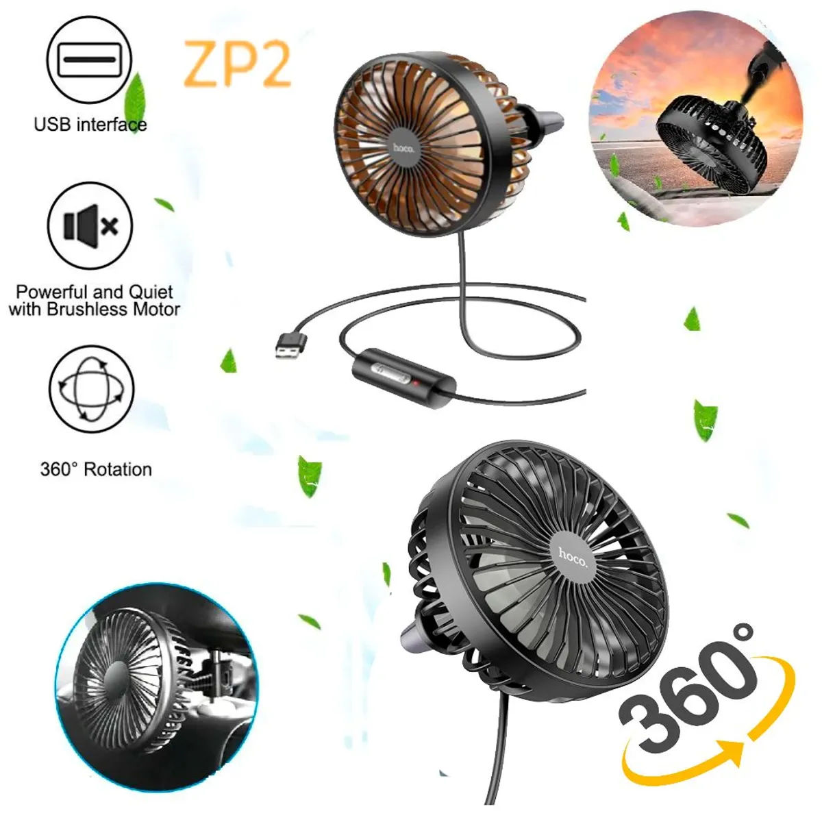 HOCO - Ventilador Portatil USB 3 Modos de Velocidad Mini Aire Hoco ZP2