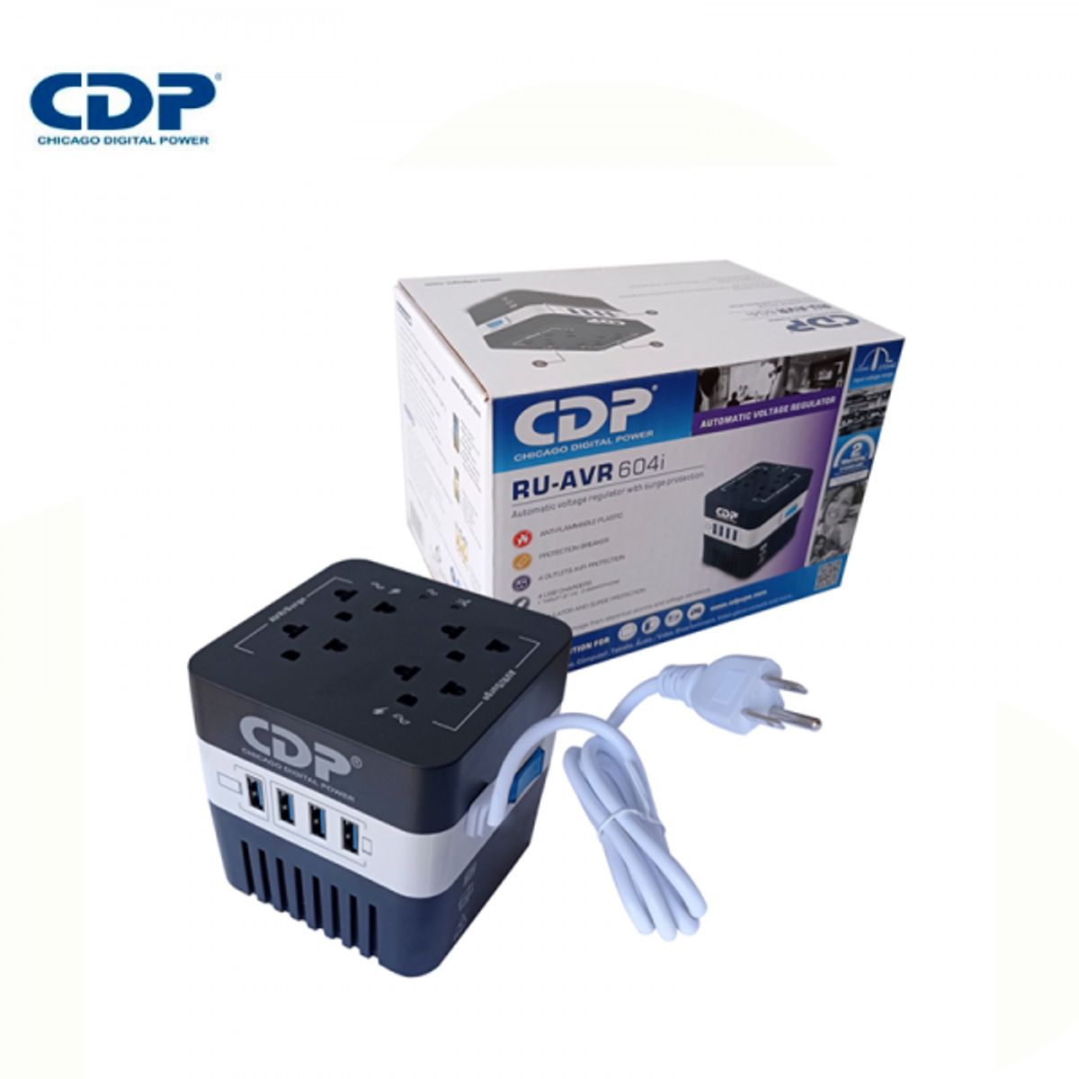 CDP - Estabilizador de voltaje 220vac CDP Modelo RU AVR604i de 4 salidas