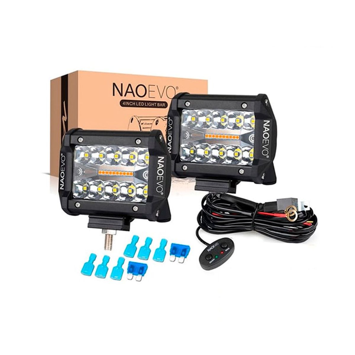 NAOEVO - Kit Barra LED 4 pulgadas Reflector dual NAOEVO