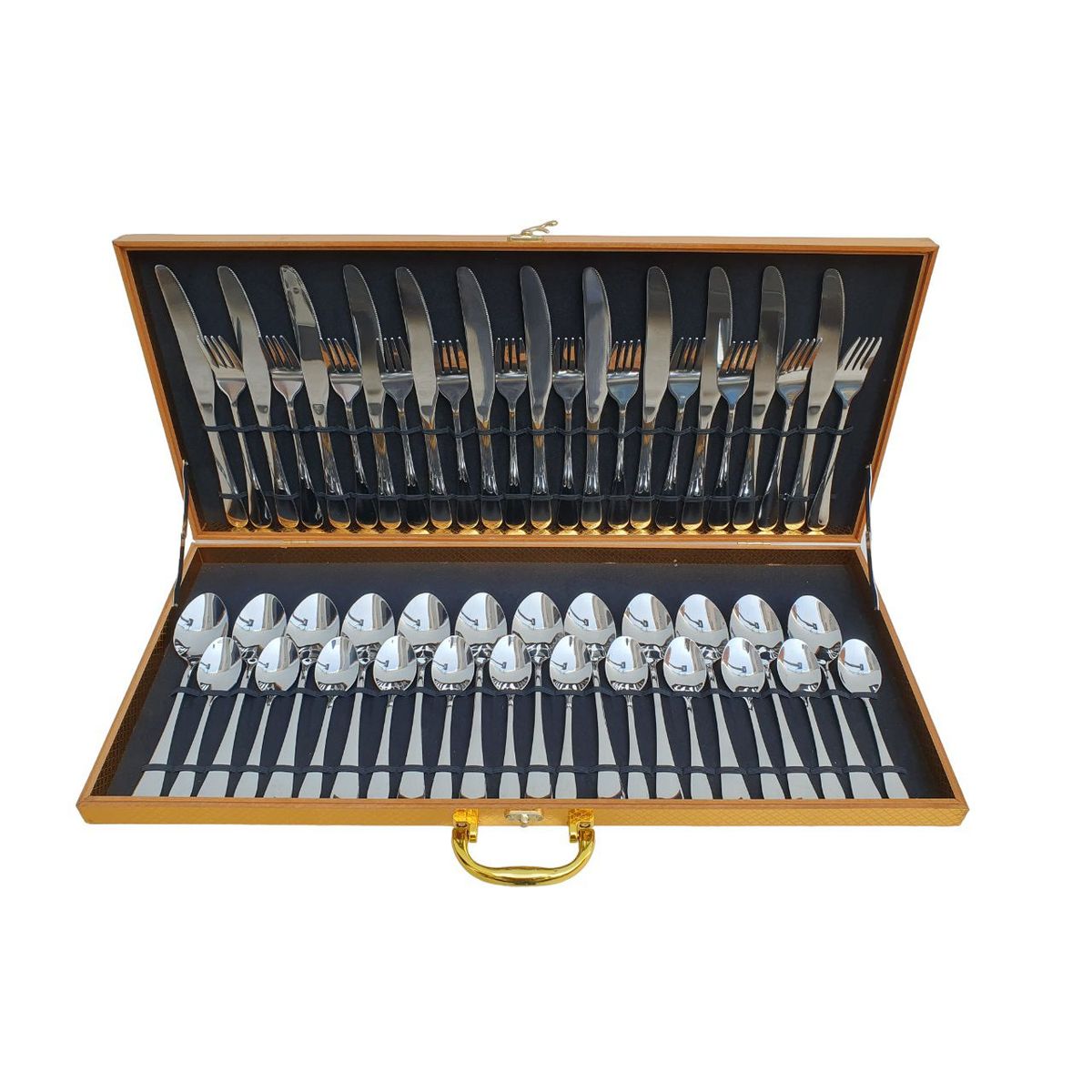 GENERICO - Juego de Cubiertos de Acero de 48 Piezas con Maletín