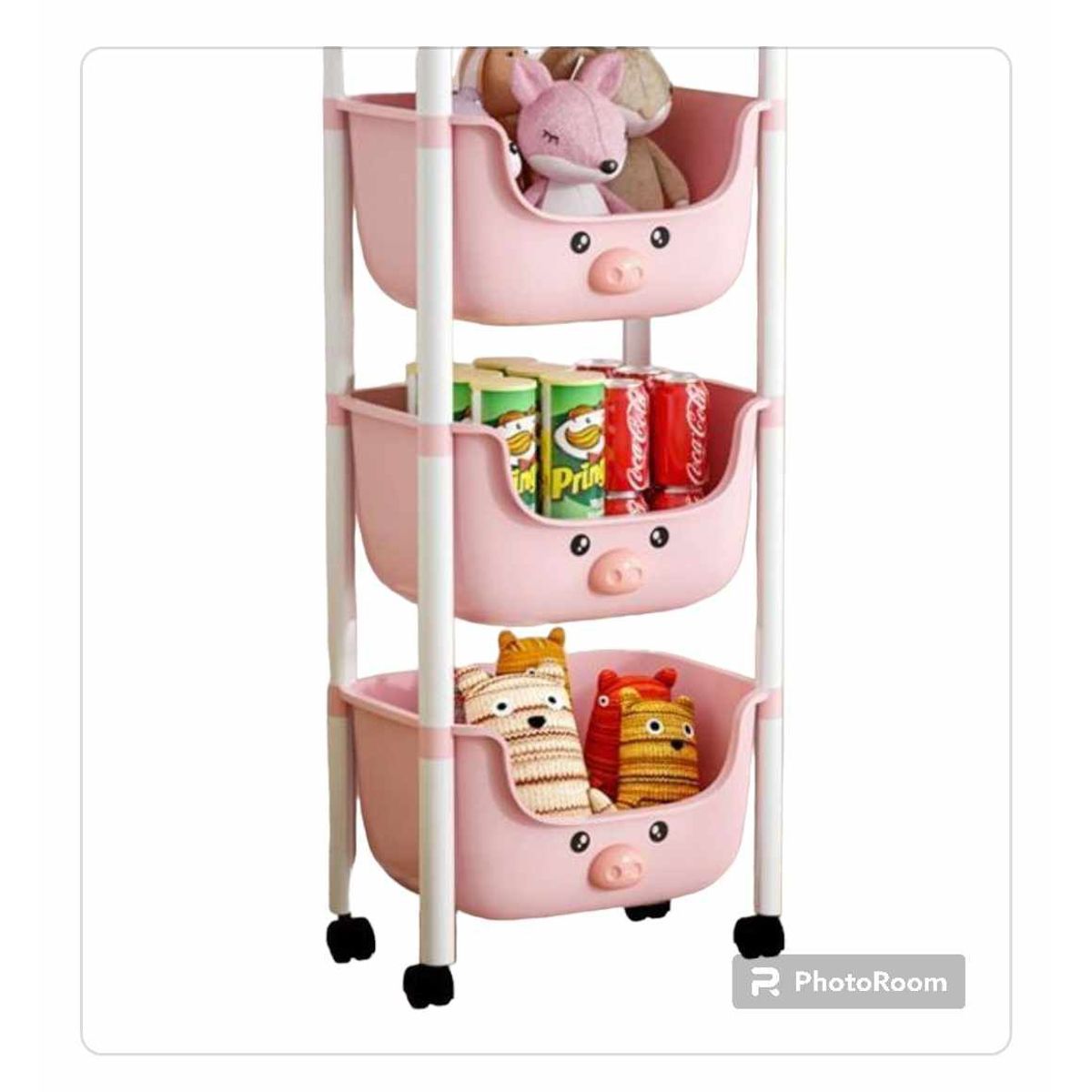 GENERICO - Organizador Dormitorio Cuarto de Juguetes Peluches Niños NIñas Cerdito