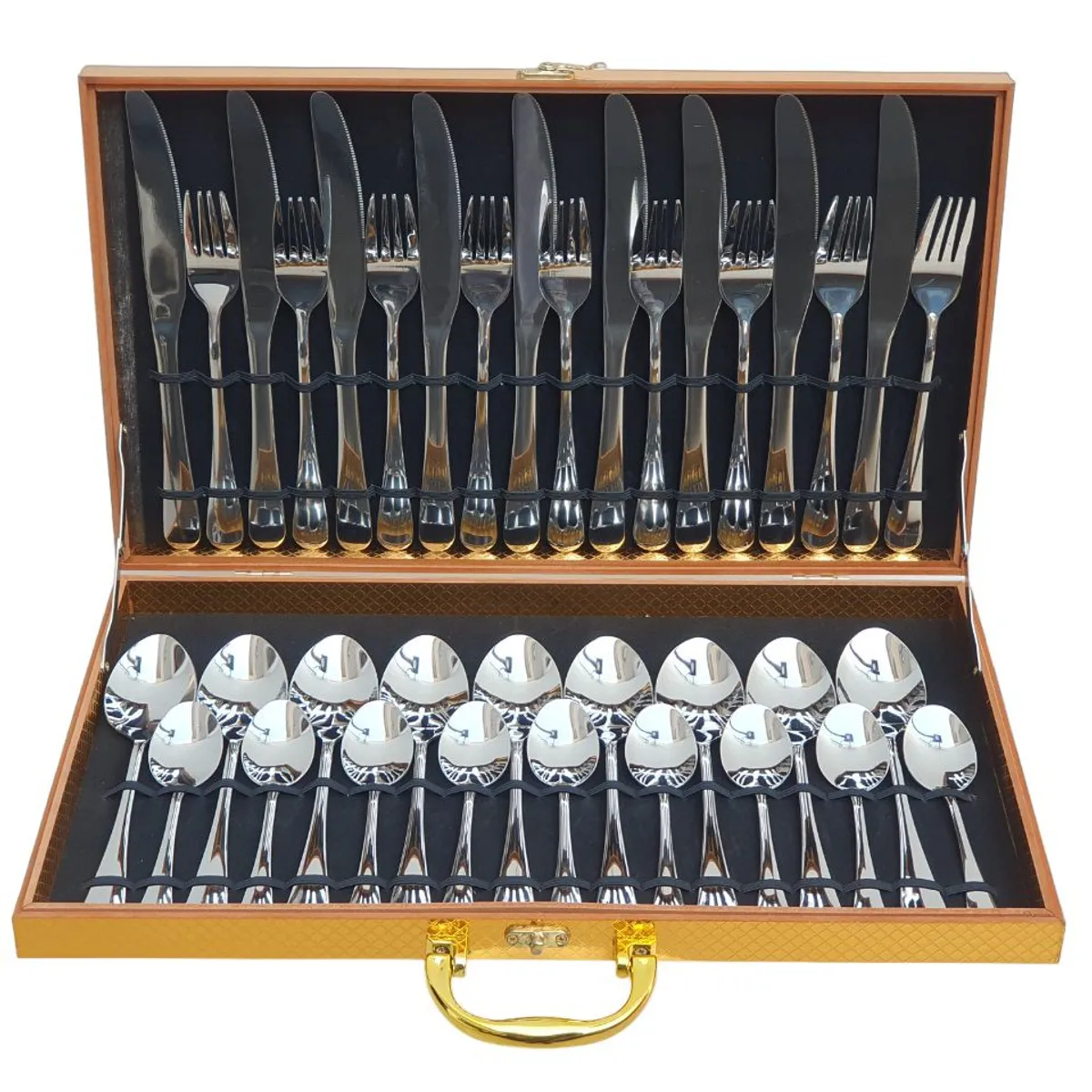 GENERICO - Juego de Cubiertos de Acero de 36 Piezas con Maletín