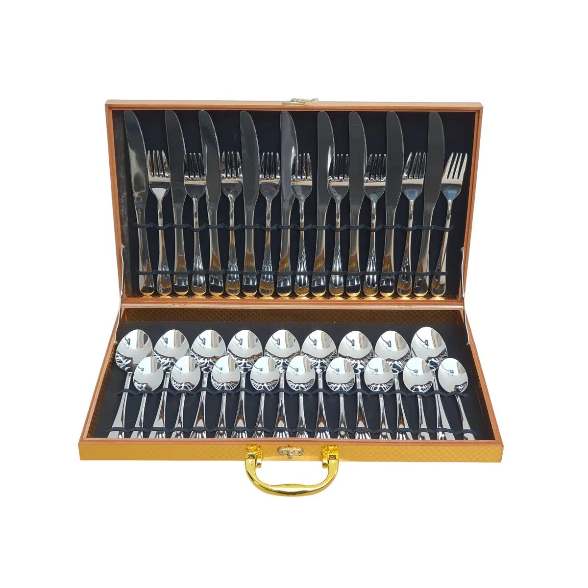GENERICO - Juego de Cubiertos de Acero de 36 Piezas con Maletín