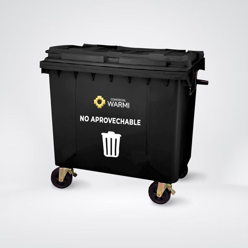 WARMI - Contenedor de Basura WARMI 1100 Lts. Negro