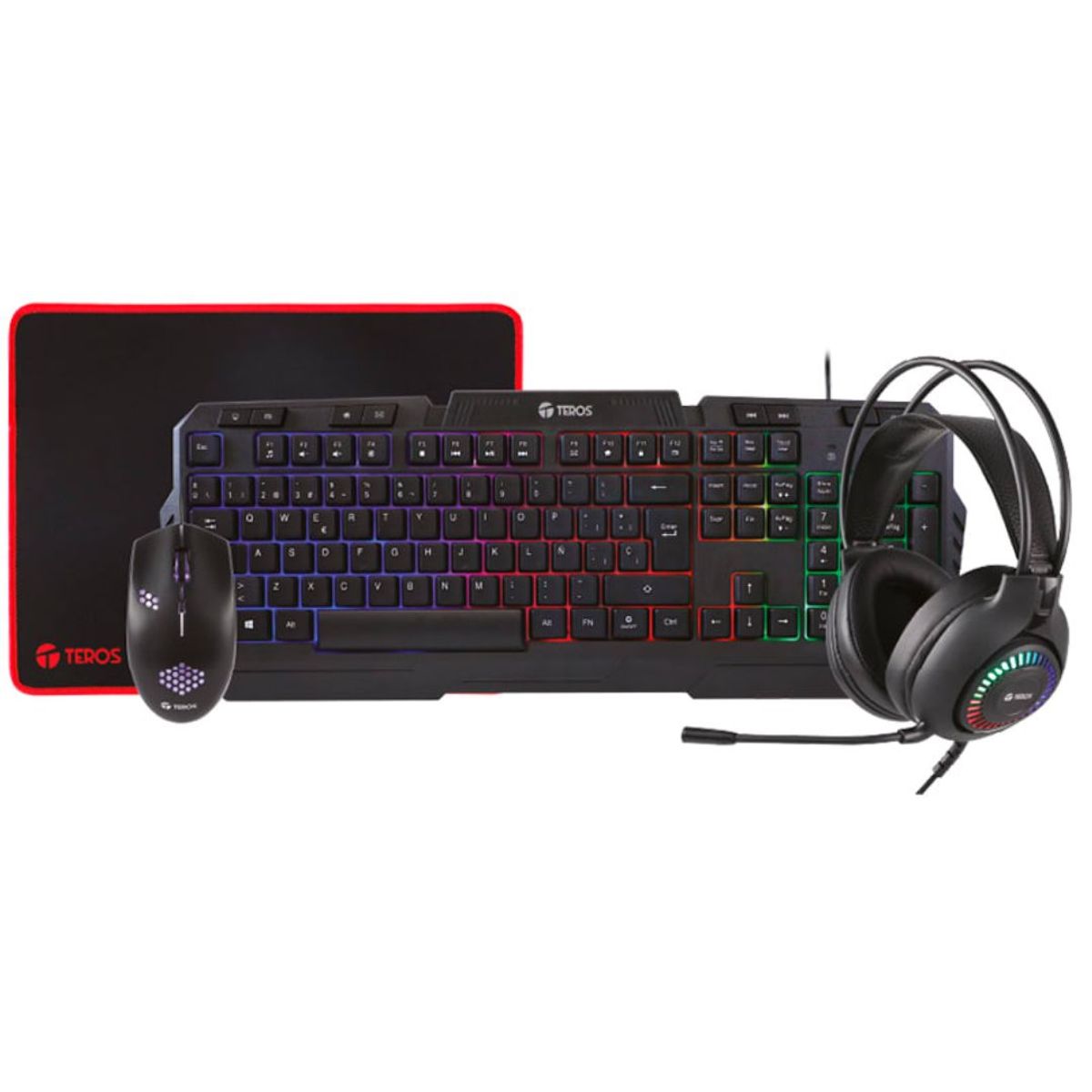 TEROS - BUNDLE TEROS TECLADO MULTIMEDIA MOUSE HEADSET MOUSE PAD  TE-4063N