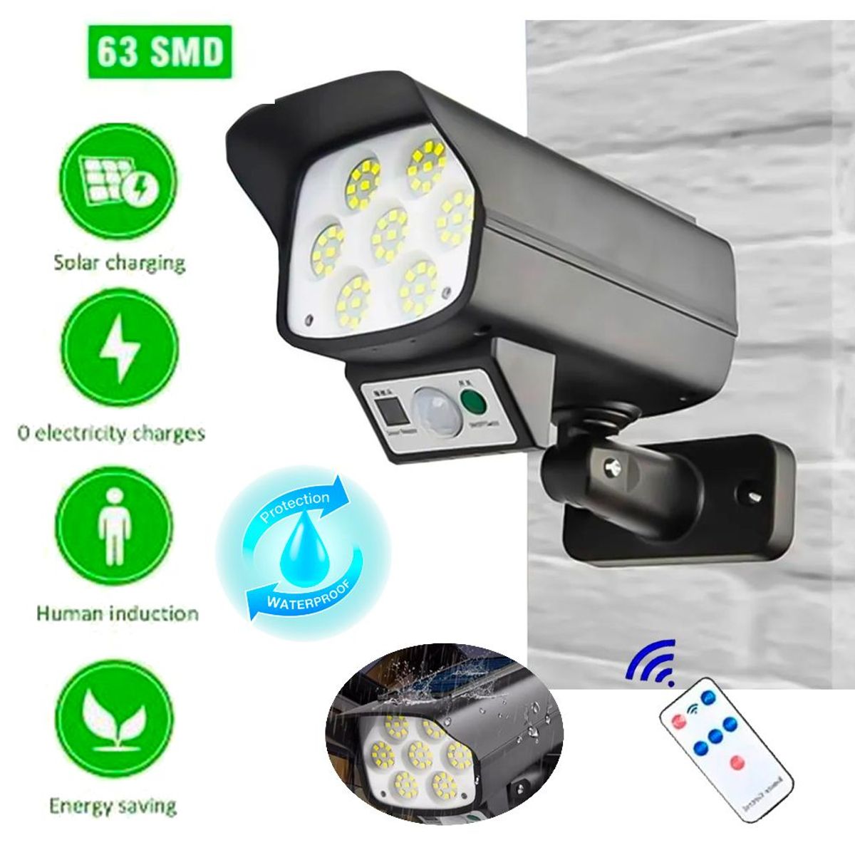 GENERICO - Lámpara Solar Forma cámara de seguridad  Sensor de movimiento