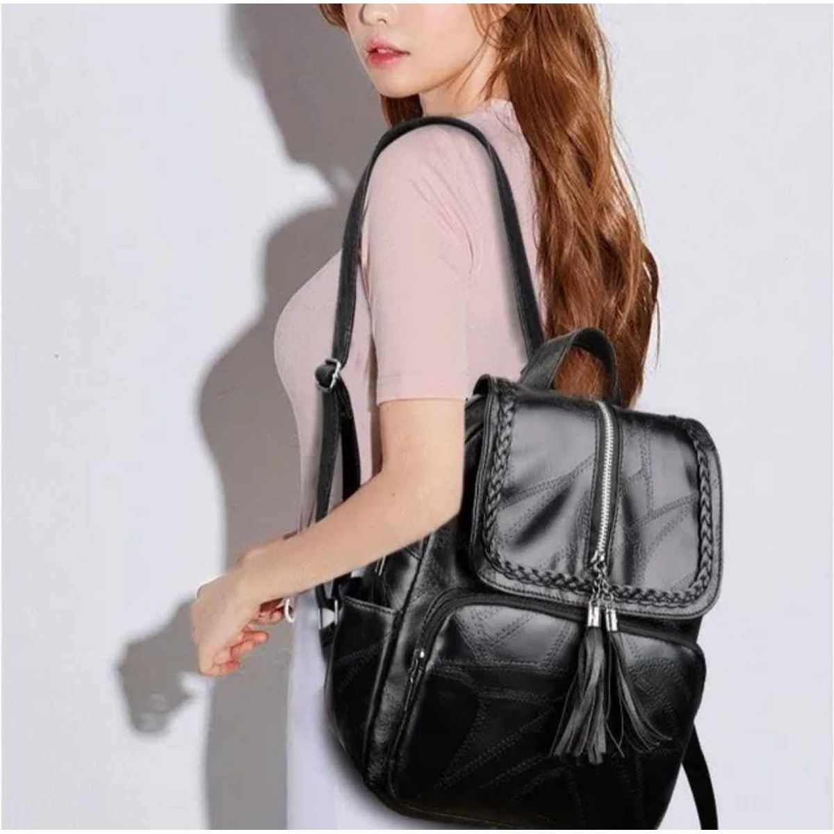 GENERICO - Mochila Cuero PU de Dama Casual tipo Coreana Kawai Bolso Premium