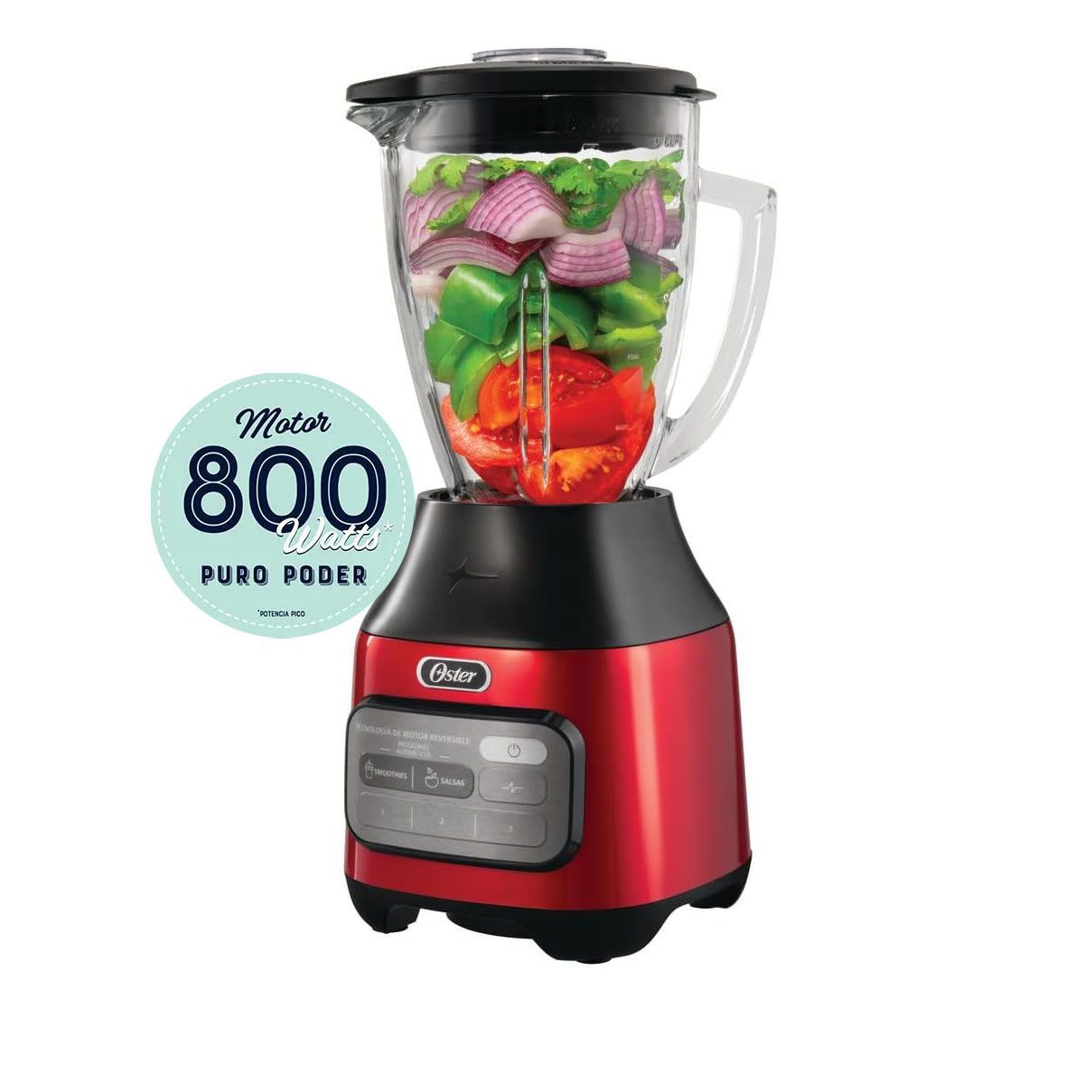 OSTER - Licuadora Reversible Oster  800 Watts 3 Velocidades  BLSTPEG-CRT Rojo