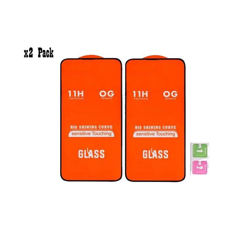 GENERICO - Pack X2 Micas Vidrio Templado 9H para Samsung  A13 5G Borde Negro