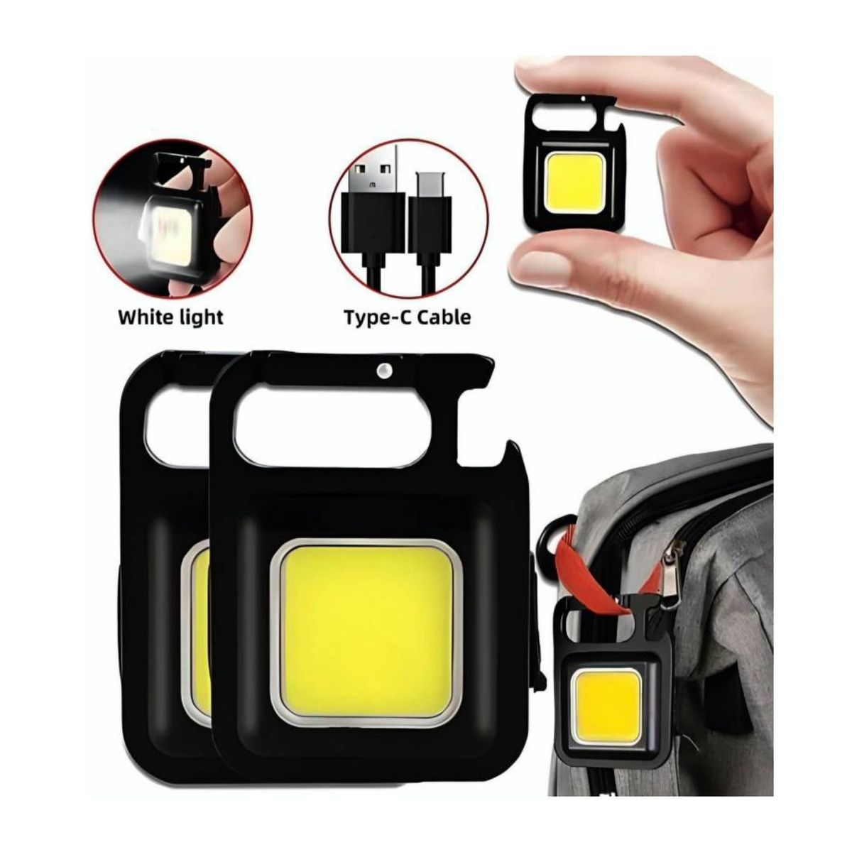 ROHS - Mini Linterna Luz Led Recargable Tipo Llavero x2 unidades