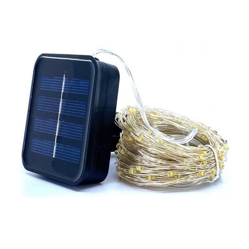 MN ELECTRONICS - 200 Mini Luces Solares LED de Alambre de Cobre 22 metros IP65