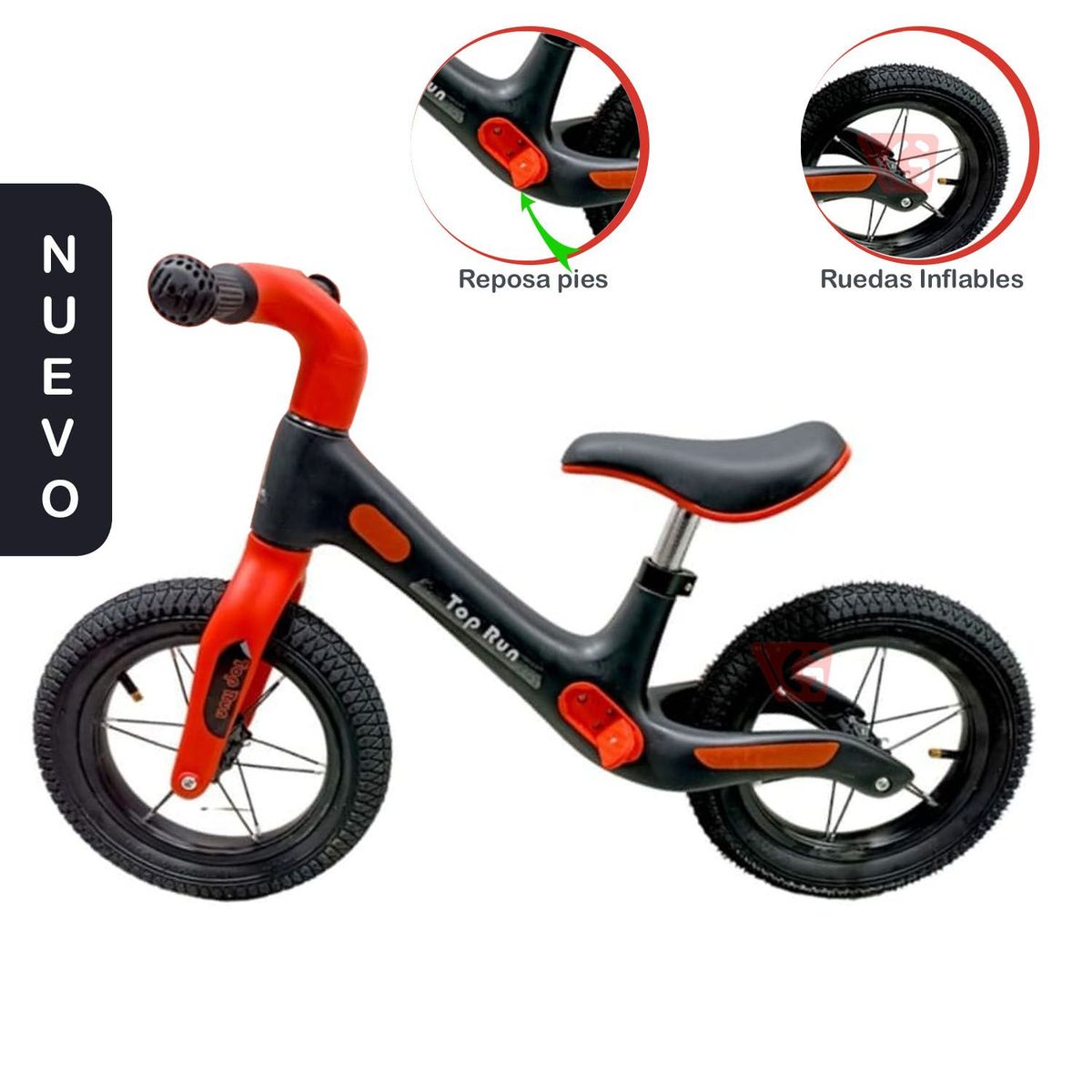 GENERICO - Bicicleta de Equilibrio Top Run Rojo