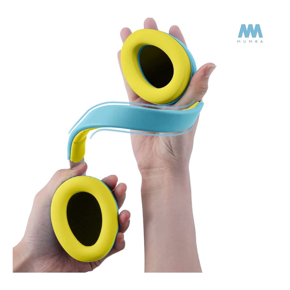 MUMBA - Audífonos Antiruido Orejeras para Bebés 3-24 meses Reducción de Ruido 31dB Celeste Amarillo - MUMBA