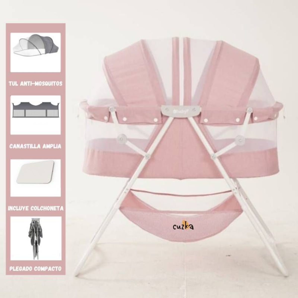 EBABY - Cuna Portátil Plegable Para Bebé DOLLY PINK