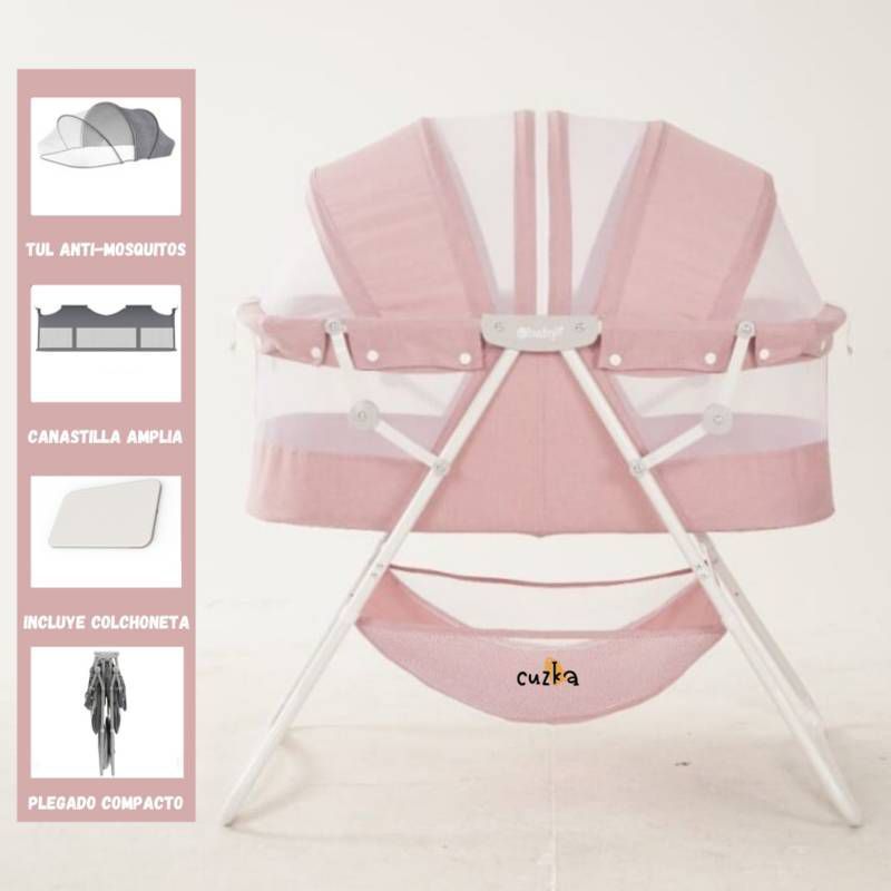 EBABY - Cuna Portátil Plegable Para Bebé DOLLY PINK
