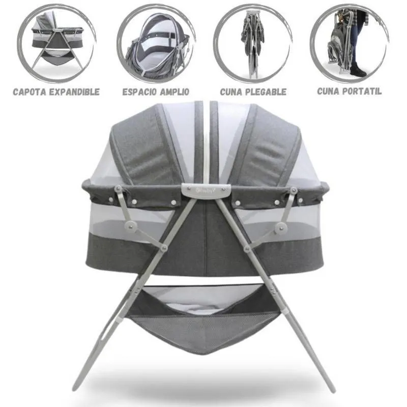 EBABY - Cuna Portátil Plegable Para Bebé »DOLLY» GRAY
