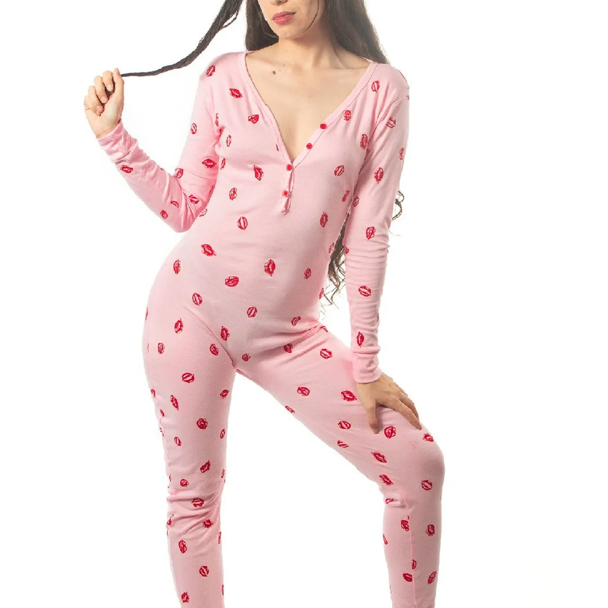 GENERICO - Pijama con abertura trasera Intensa - Rosado_.