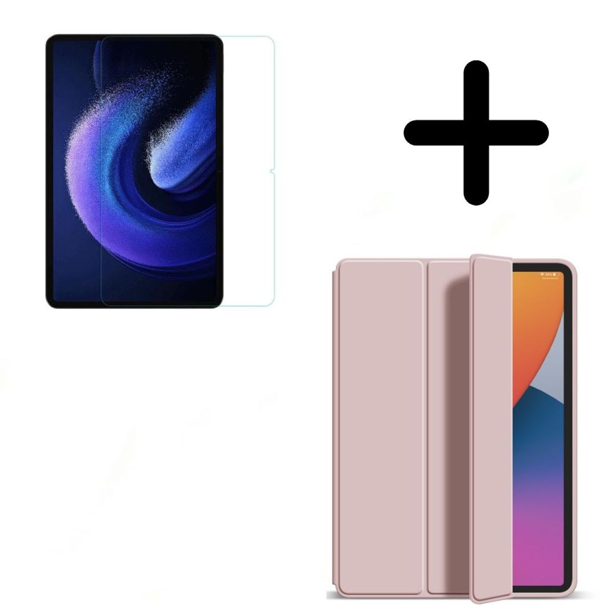 GENERICO - Funda o Flip Cover Para Xiaomi Mi Pad 6 o 6Pro Rosa + Mica de Vidrio