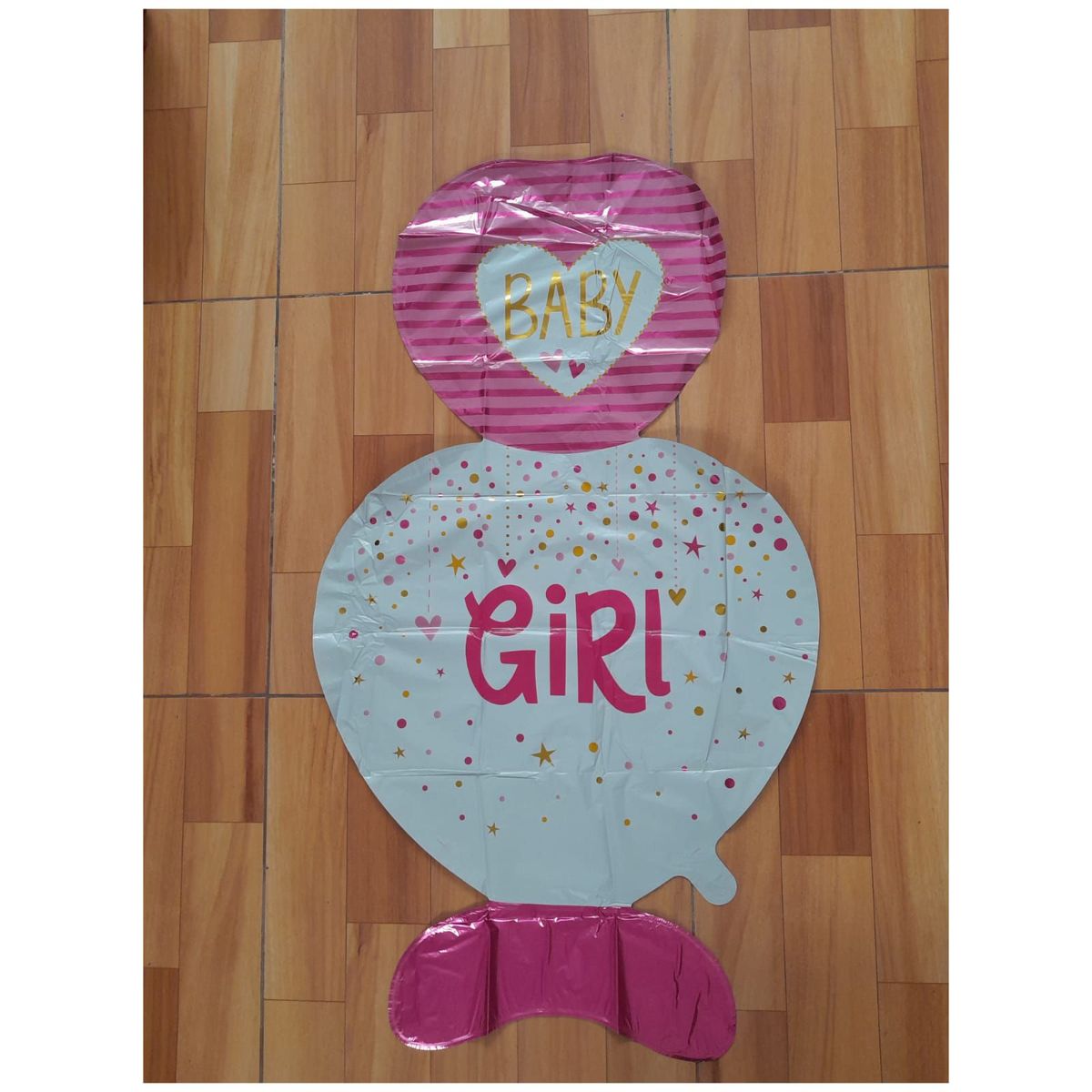 GENERICO - GLOBOS DECORATIVO GIGANTE 75X45 BABYSHOWER BABYGIRL ROSADO.