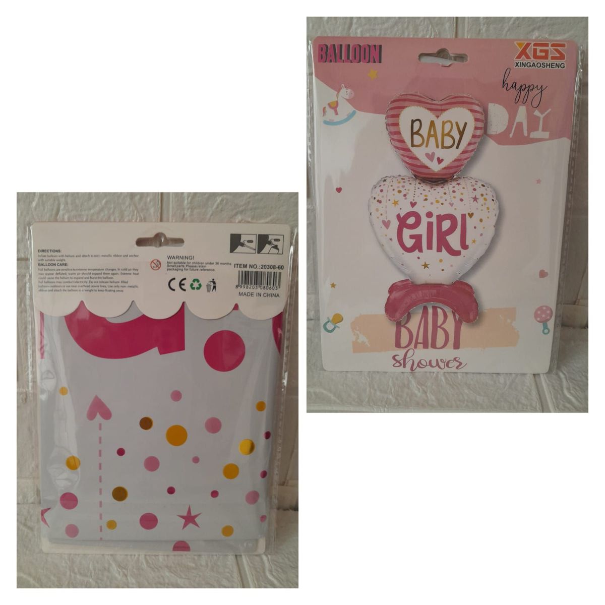 GENERICO - GLOBOS DECORATIVO GIGANTE 75X45 BABYSHOWER BABYGIRL ROSADO.