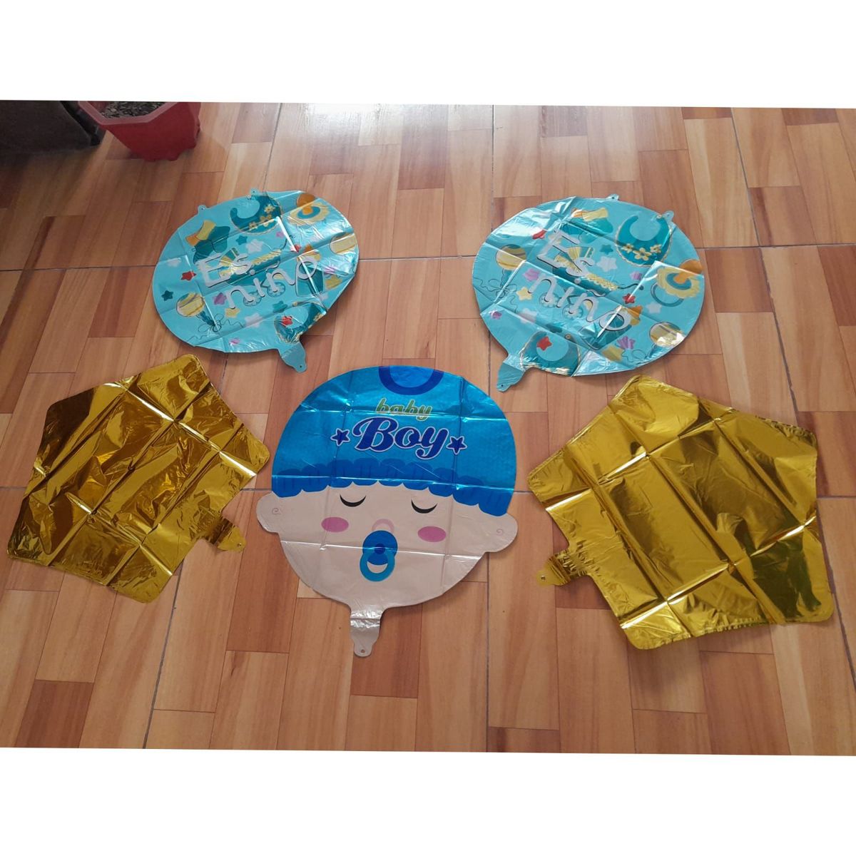 GENERICO - SET DE GLOBOS DECORATIVOS PARA BABYSHOWER ES NIÑO CELESTE