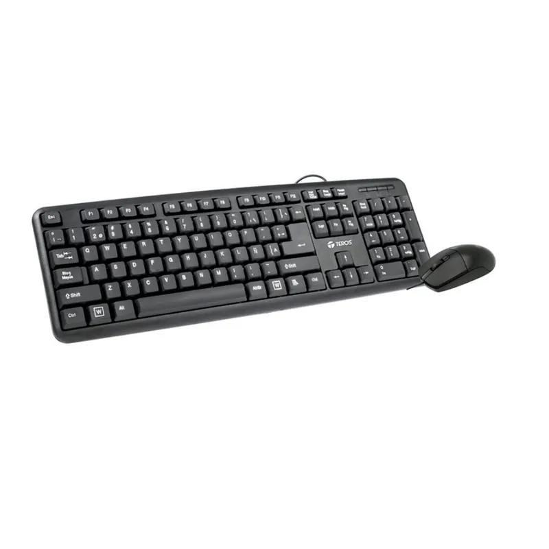TEROS - Kit Teclado y Mouse Teros TE4062N USB Negro Español Óptico