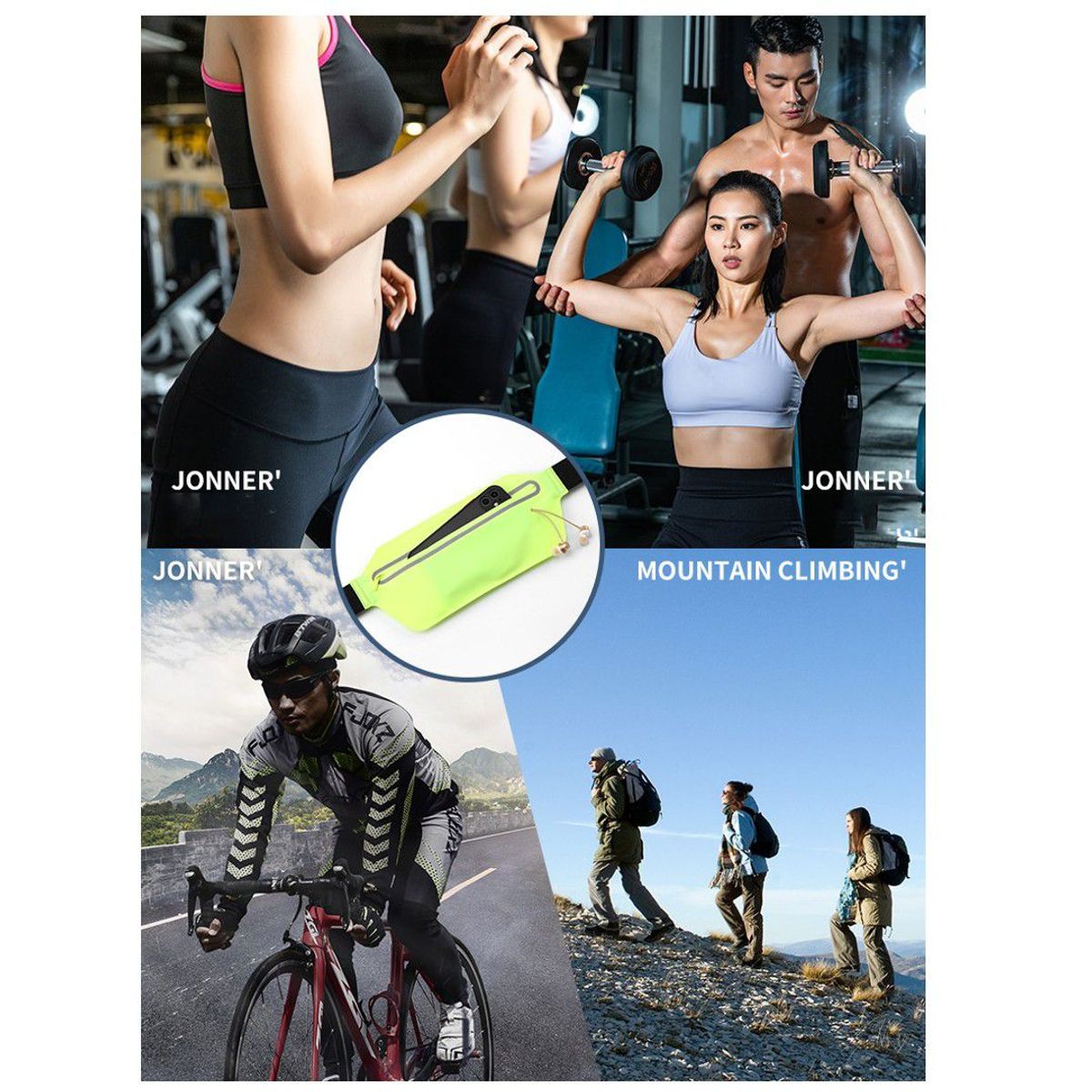 GENERICO - Canguro impermeable ajustable cinturón para correr