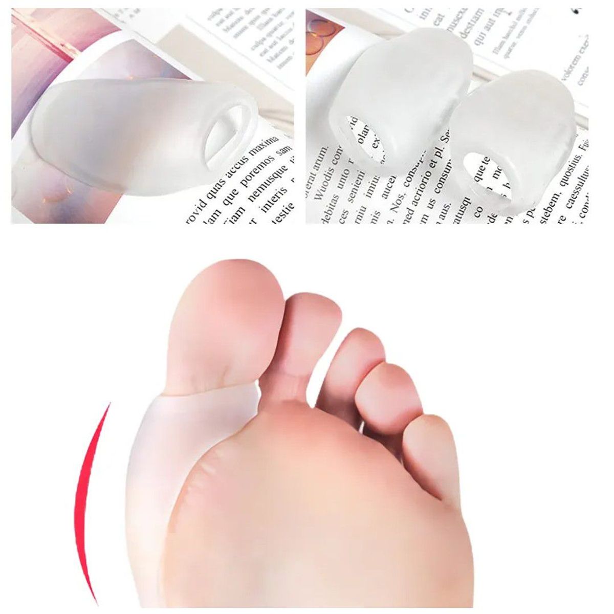 GENERICO - Separador de dedos de silicona Gel de juanete Hallux Valgus
