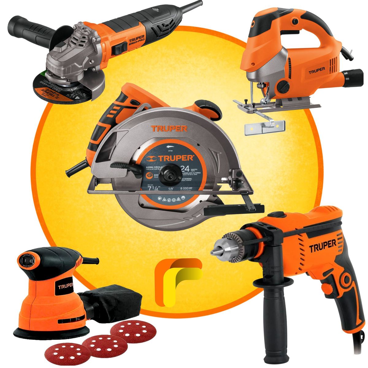 TRUPER - MEGACOMBO Sierra circular Sierra caladora Taladro Amoladora Lijadora