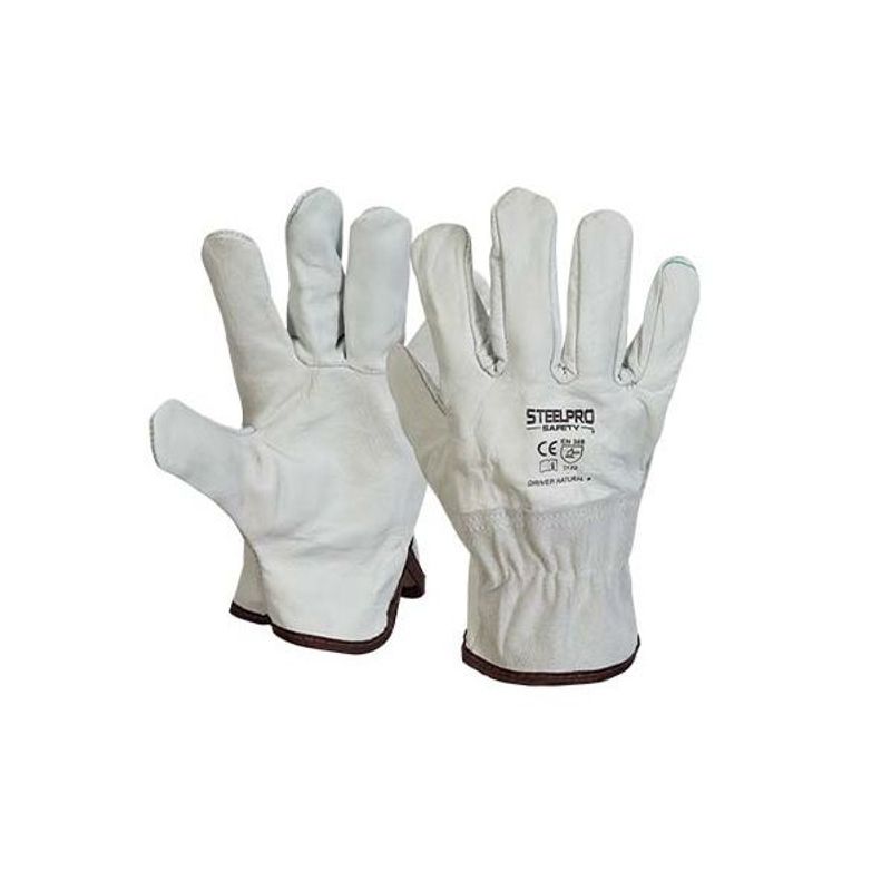 STEELPRO - GUANTE CUERO DRIVER BLANCO