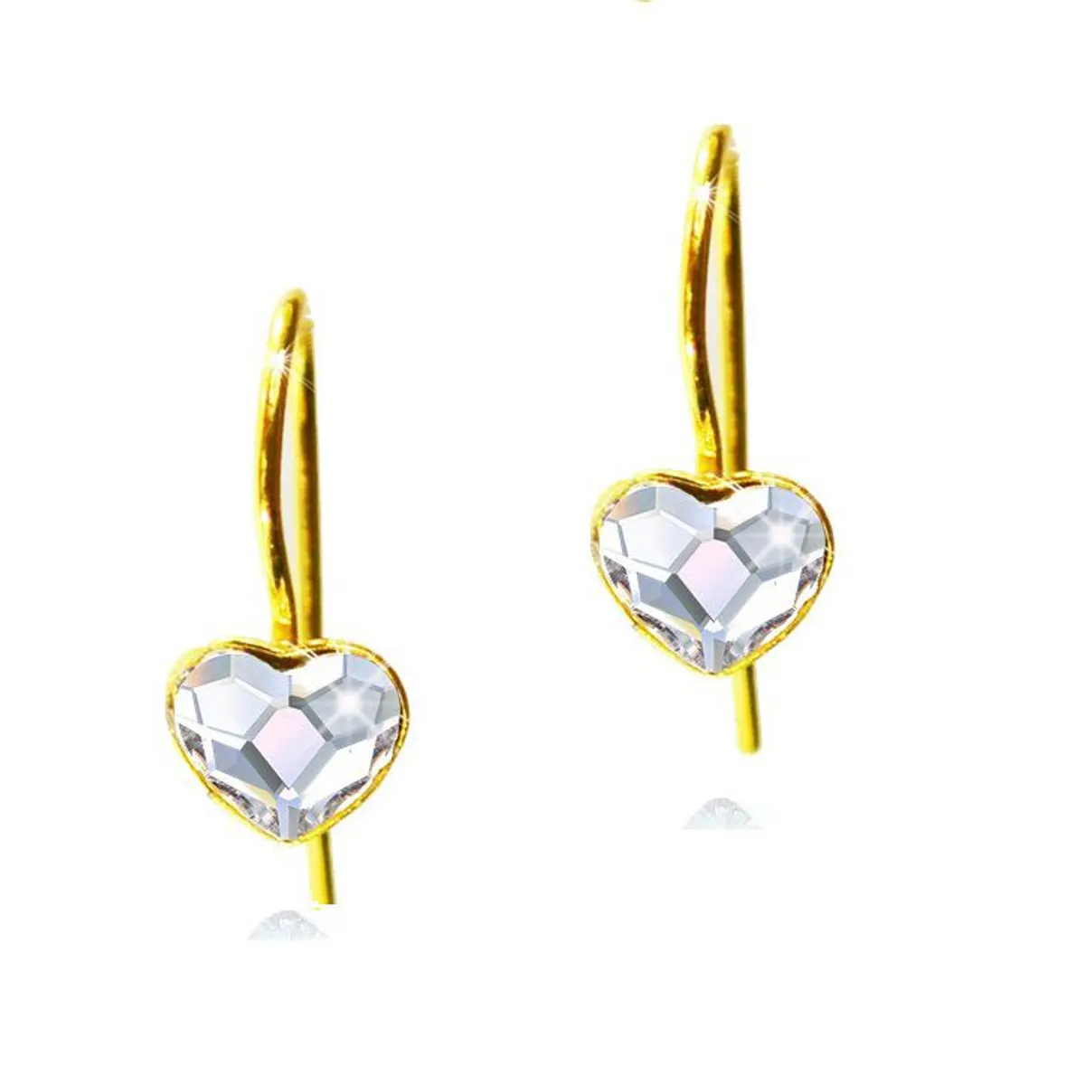 FERNANDA ROMERO JOYAS Y ACCESORIOS - Liquidación! pequeños Corazones de CRISTAL 6 mm dorados baño de oro