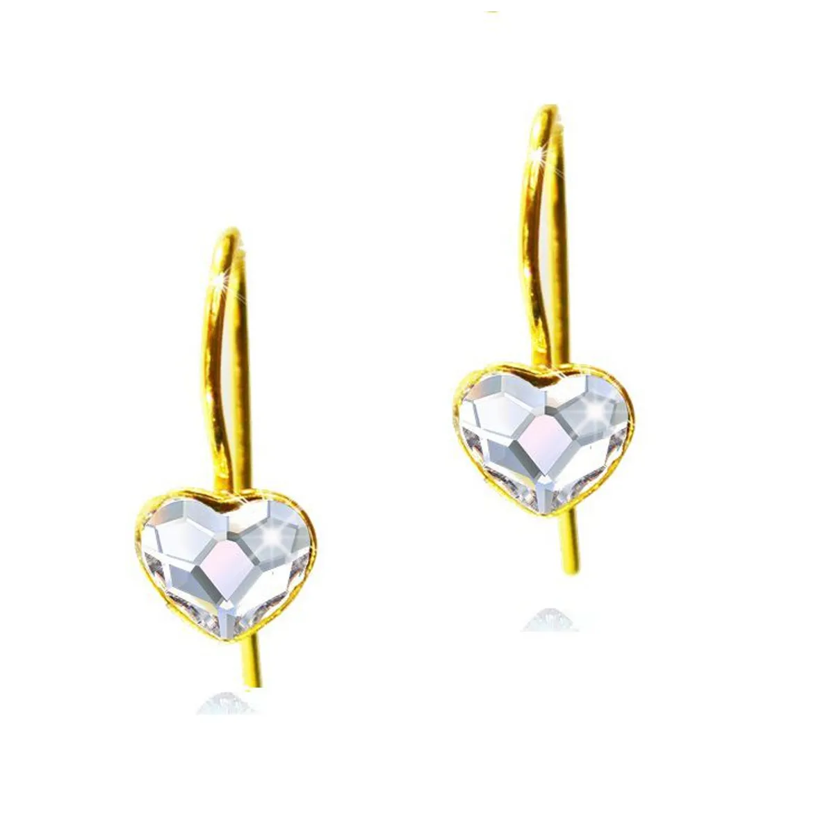 FERNANDA ROMERO JOYAS Y ACCESORIOS - Liquidación! pequeños Corazones de CRISTAL 6 mm dorados baño de oro