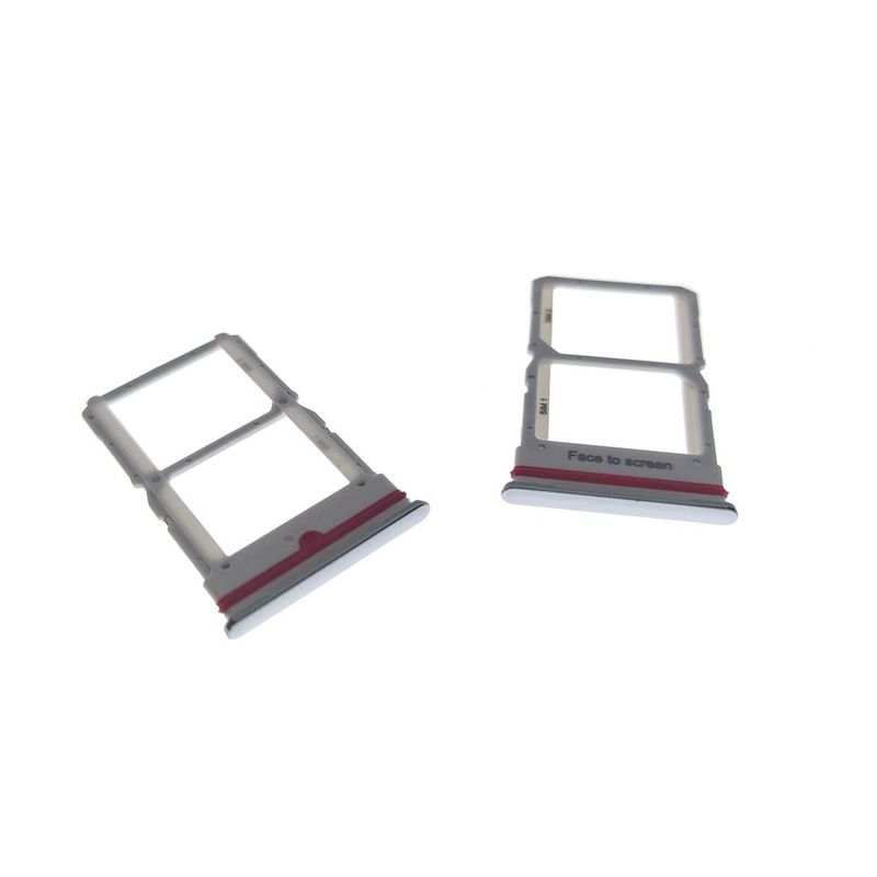 GENERICO - Repuesto Bandeja SIM Micro SD XIAOMI MI 10 LITE - PLATA BLANCO.