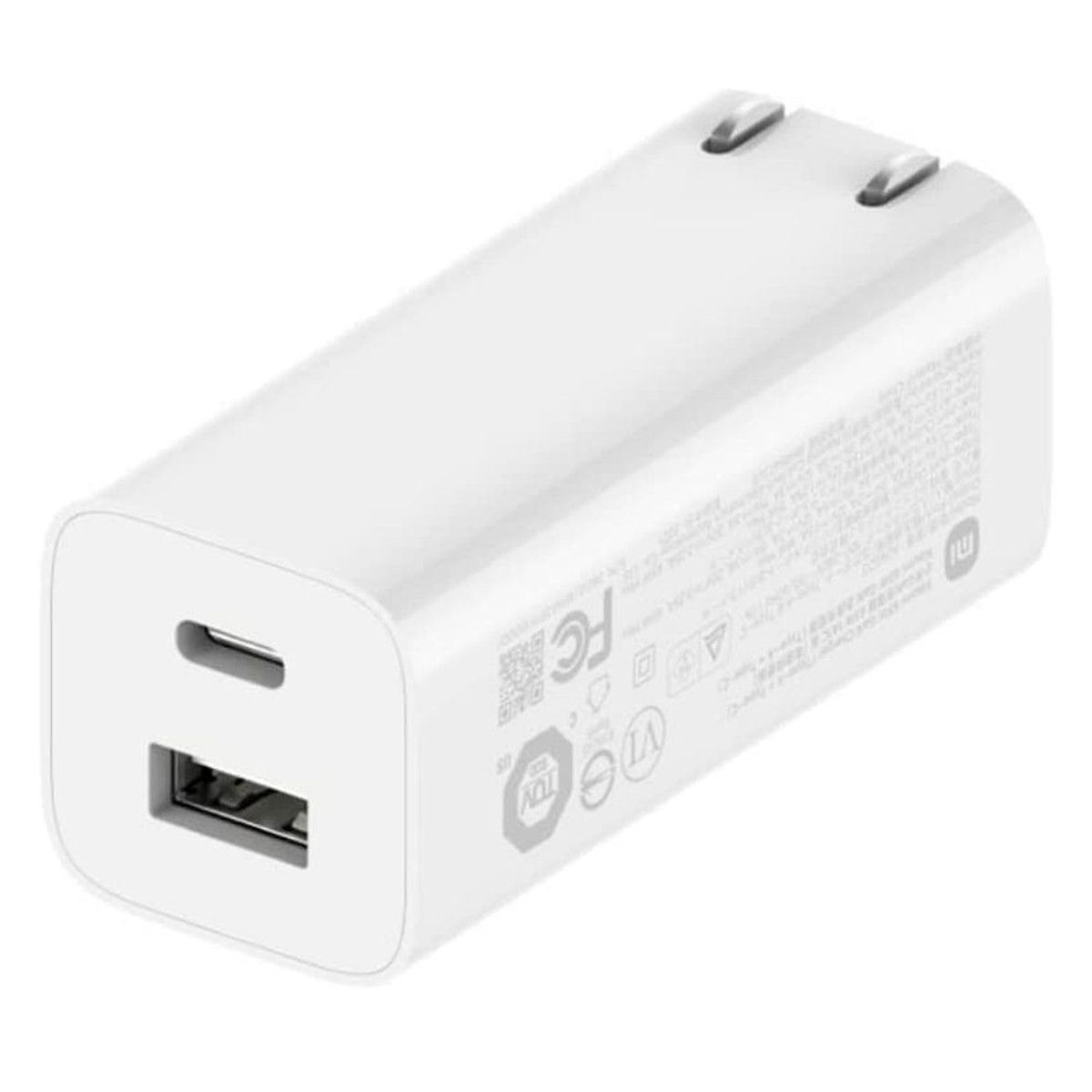 XIAOMI - Cargador USB-C y USB-A Carga Rápida Xiaomi Gan Charge 65W Blanco 36012